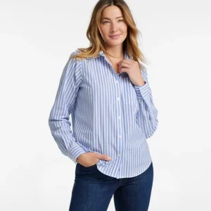 Camisa de Algodão Poplin Essencial para Mulher, Manga Comprida