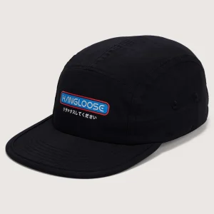 Boné Preto Hang Loose Kanji Five Panel com Aba em EVA