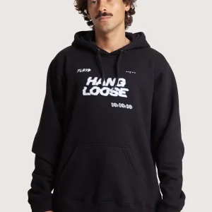 Moletom Canguru Fechado Preto Hang Loose VHS