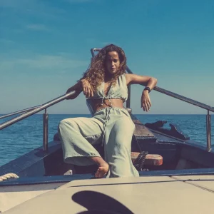 Calça Pantalona Areia Hang Loose Vibes
