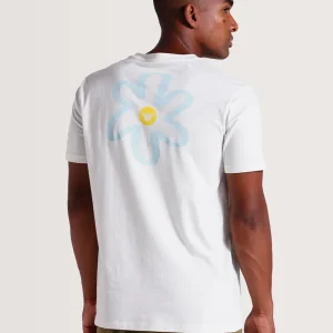 Camiseta Off White Manga Curta Hang Loose Flower