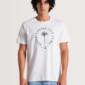Camiseta Off White Manga Curta Hang Loose Palm