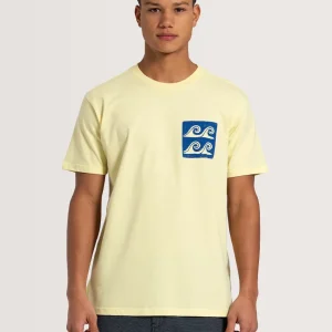 Camiseta Manga Curta Amarela Hang Loose Waves
