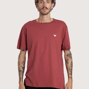 Camiseta Manga Curta Bordô Masculina Hang Loose Logo