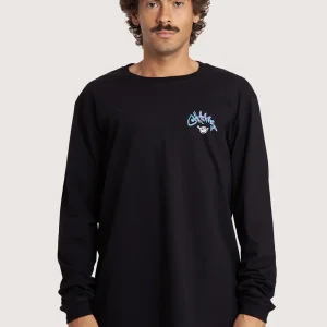Camiseta Manga Longa Preto Hang Loose Fish