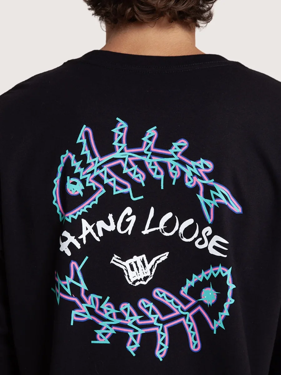Camiseta Manga Longa Preto Hang Loose Fish - Image 4