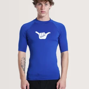 Camiseta Surf Manga Curta Azul Hang Loose Lanai