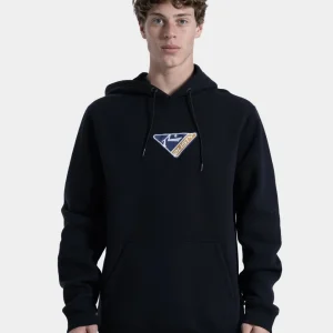 Moletom Rusty Canguru Trisector Ringer Preto com Capuz