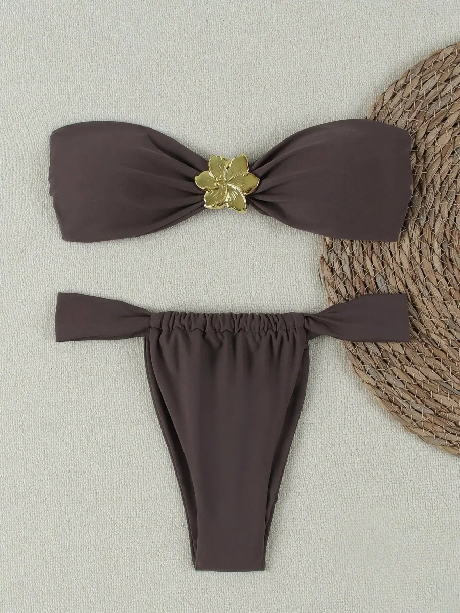 Momount Biquíni Bandeau de Senhora – Push-Up com Argola e Tanga Brasileira - Image 5