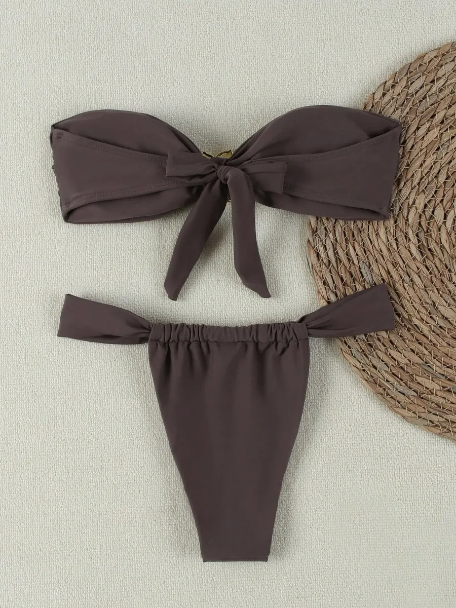 Momount Biquíni Bandeau de Senhora – Push-Up com Argola e Tanga Brasileira - Image 6