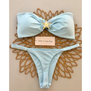 Momount Biquíni Bandeau de Senhora – Detalhe Estrela-do-Mar Torcido e Tanga