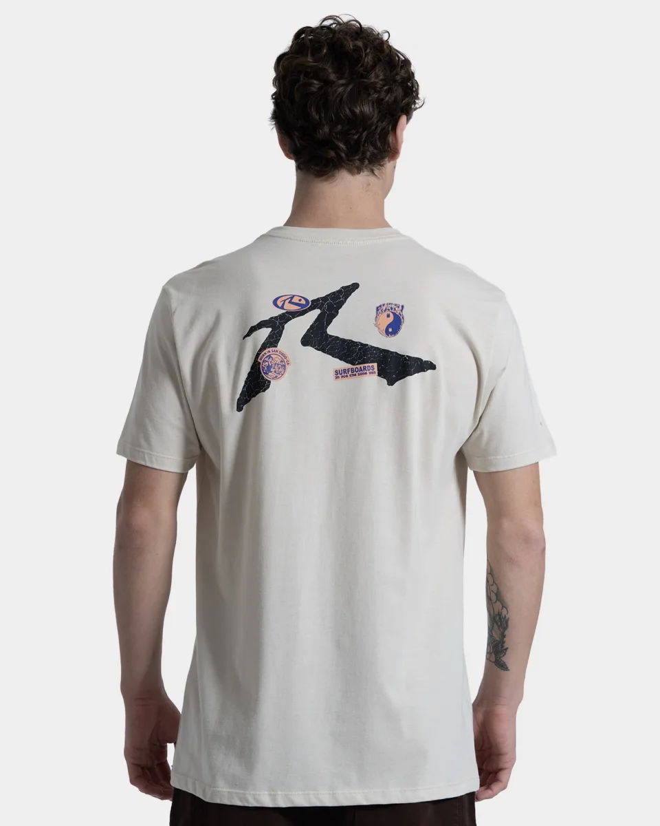 Camiseta Manga Curta Rusty Stickers Bege - Image 2