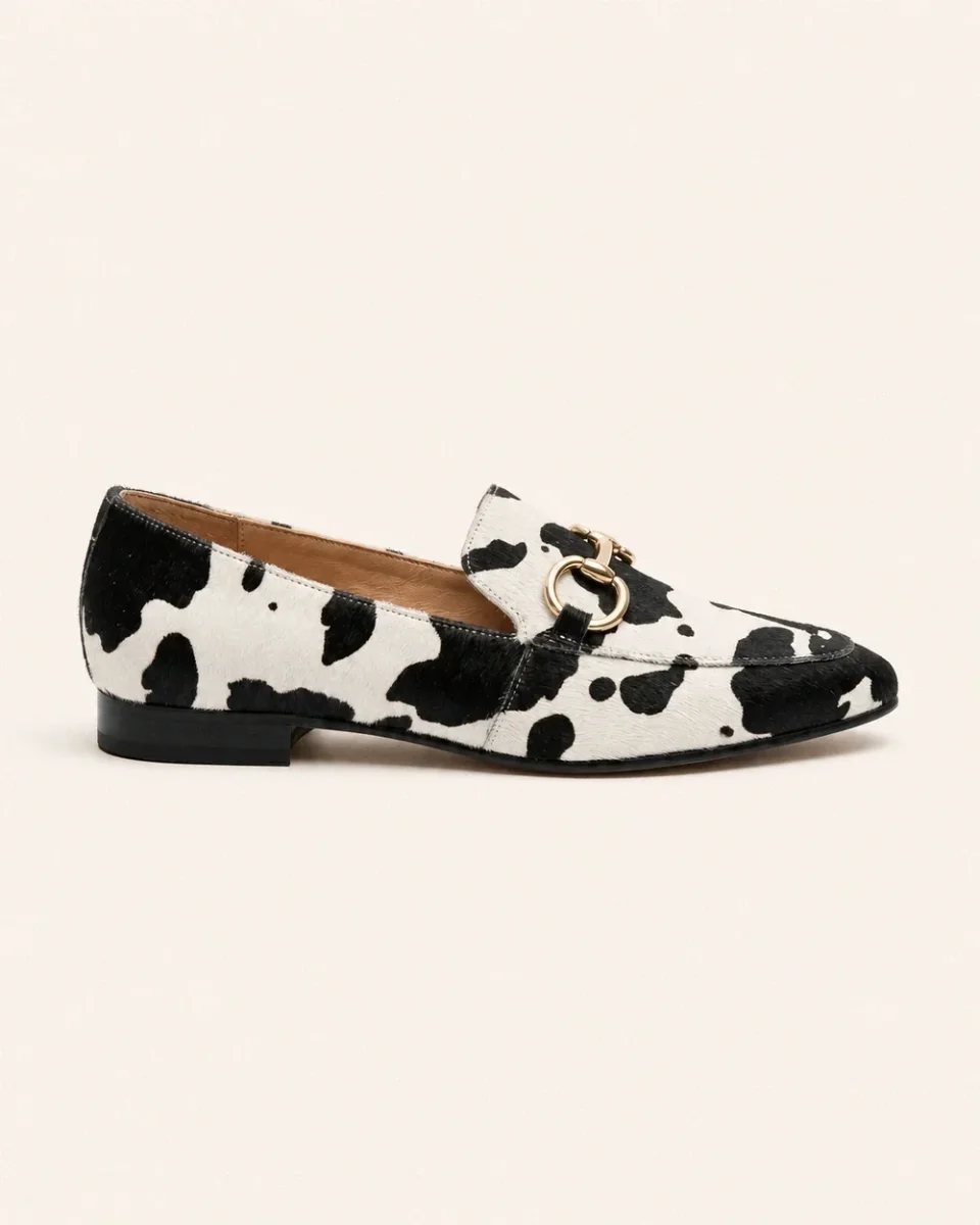 Momount Mocassins Mulher – Western Estampado Vaca Fivela Rasos - Image 4