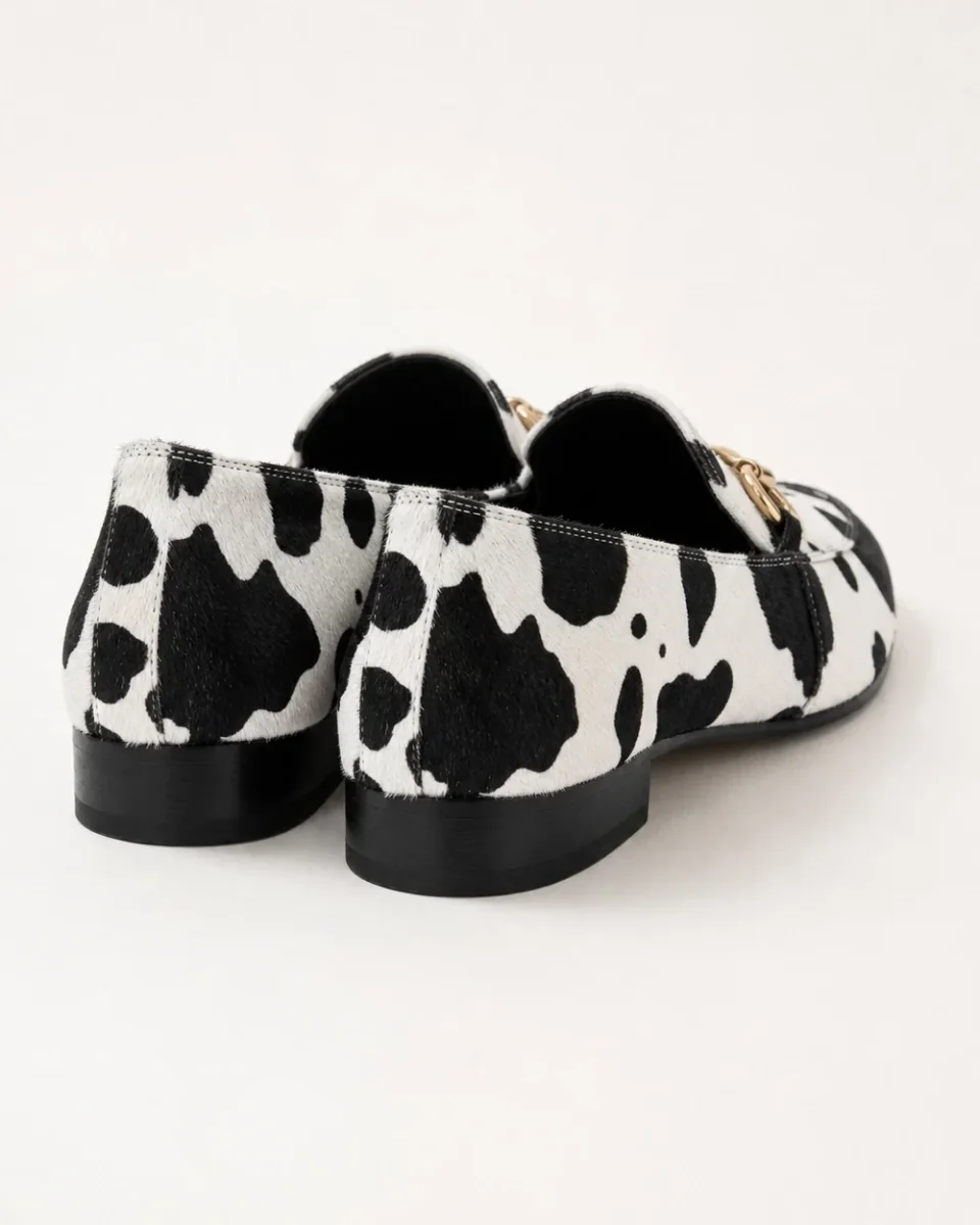Momount Mocassins Mulher – Western Estampado Vaca Fivela Rasos - Image 5