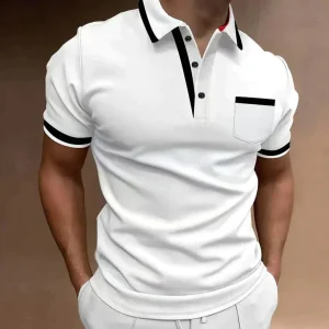 Momount Polo Homem – Detalhe Contrastante Bolso ao Peito Manga Curta