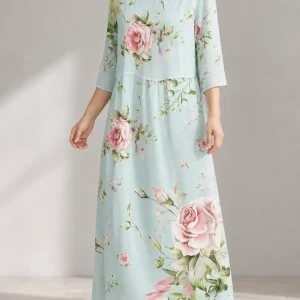 Momount Vestido midi estampado para mulher